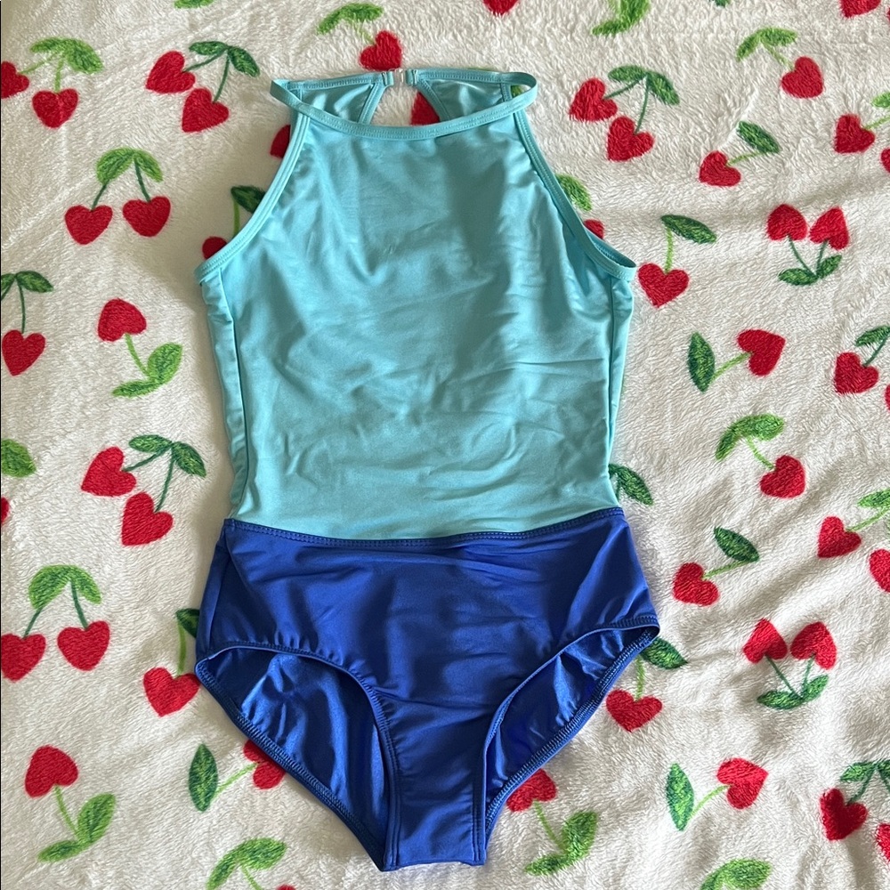 Light Blue and Blue Split Colored Ballet Leotard